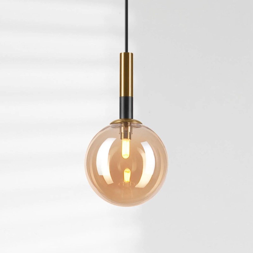 Lampada a sospensione in vetro Natalia Lamkur Lighting, dimmerabile, Ottone / Oro, Soggiorno / Sala da pranzo, Vetro, Moderno, Lampada a sospensione
