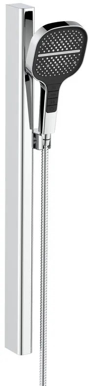 Doccetta con flessibile doccia e barra di scorrimento AQUASANIT Atlas 3 getti in inox cromo 3 getti