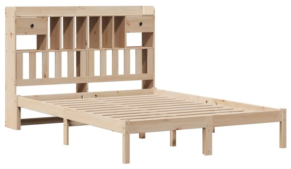 Letto libreria senza materasso 140x190 cm in legno di pino