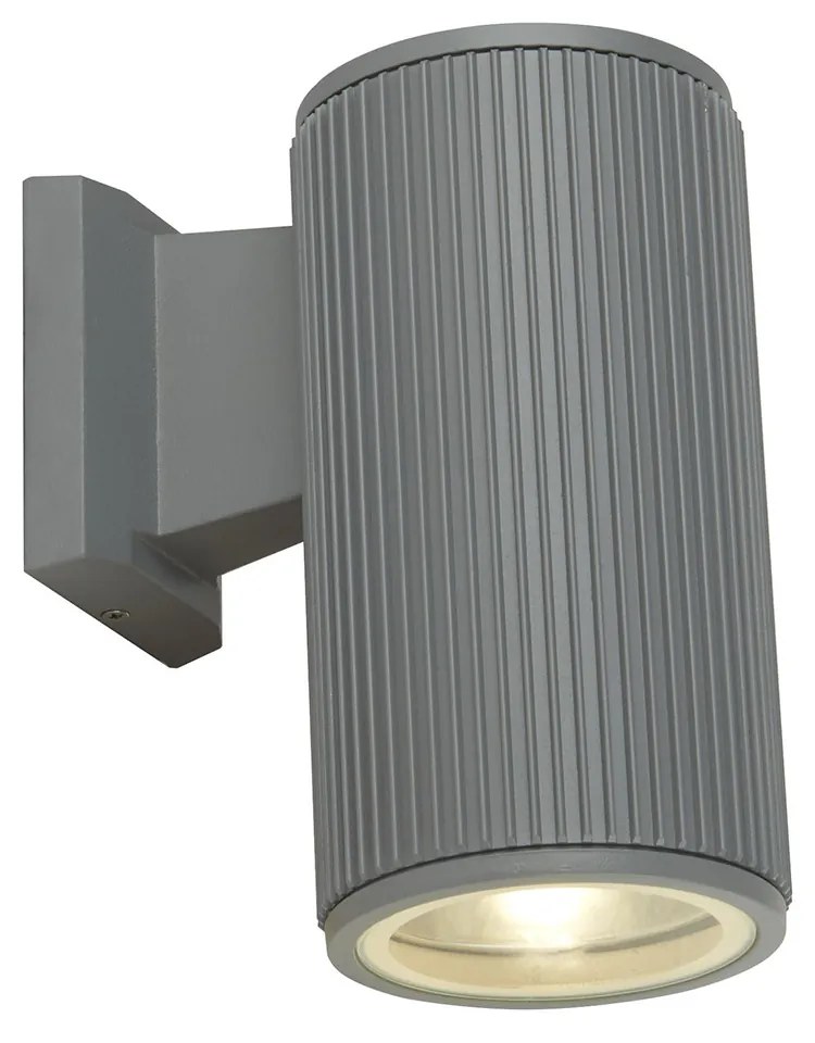 Applique Moderna Amburgo Alluminio Grigio Trasparente 1 Luce E27