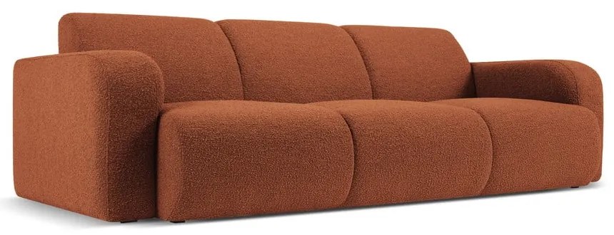 Divano in tessuto marrone bouclé 235 cm Molino - Micadoni Home