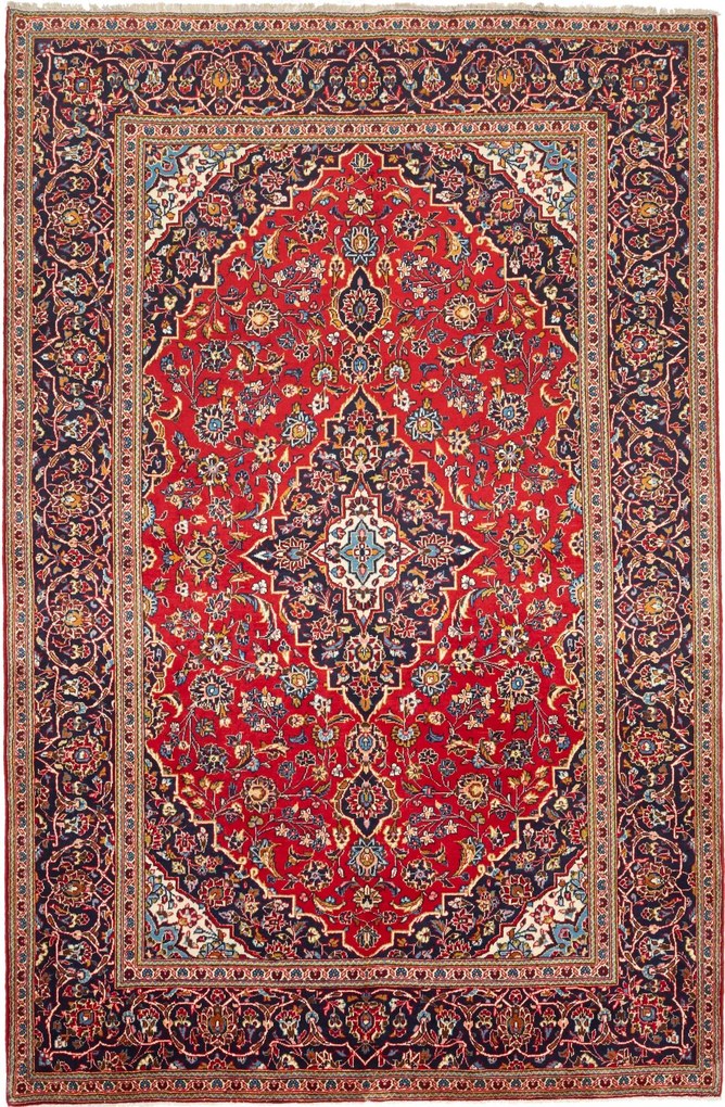 Kashan Tappeto 200 x 300 Rosso (Iran) Annodato A Mano