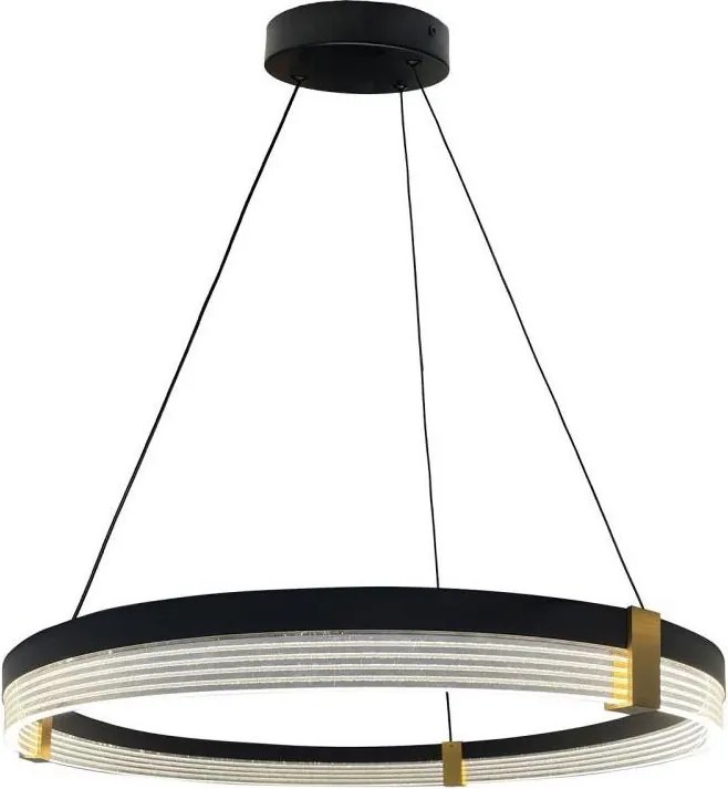 Lampadario a sospensione LED su cavo TRIANGLE LED/40W/230V 3000/4000/6000K Ø 60 cm nero