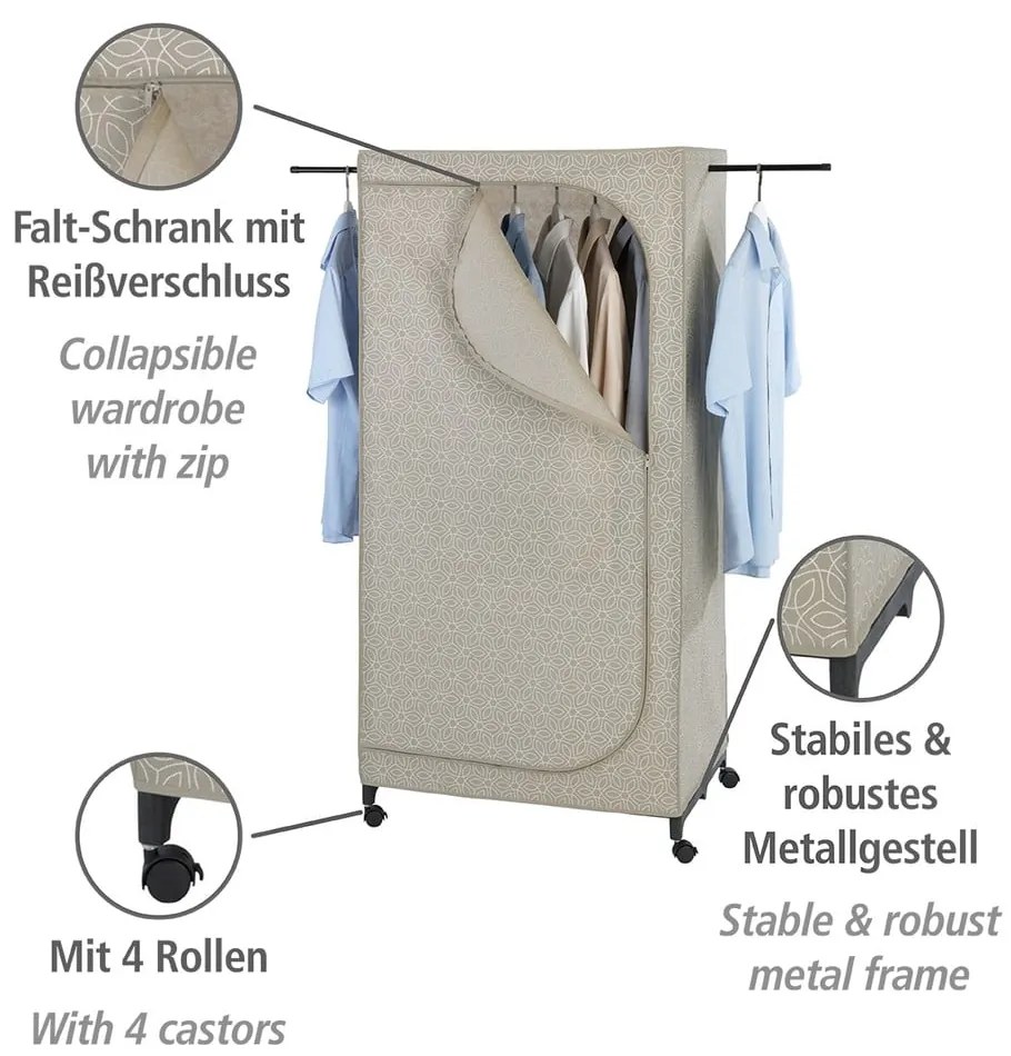 Armadio beige in tessuto 75x160 cm Balance - Wenko