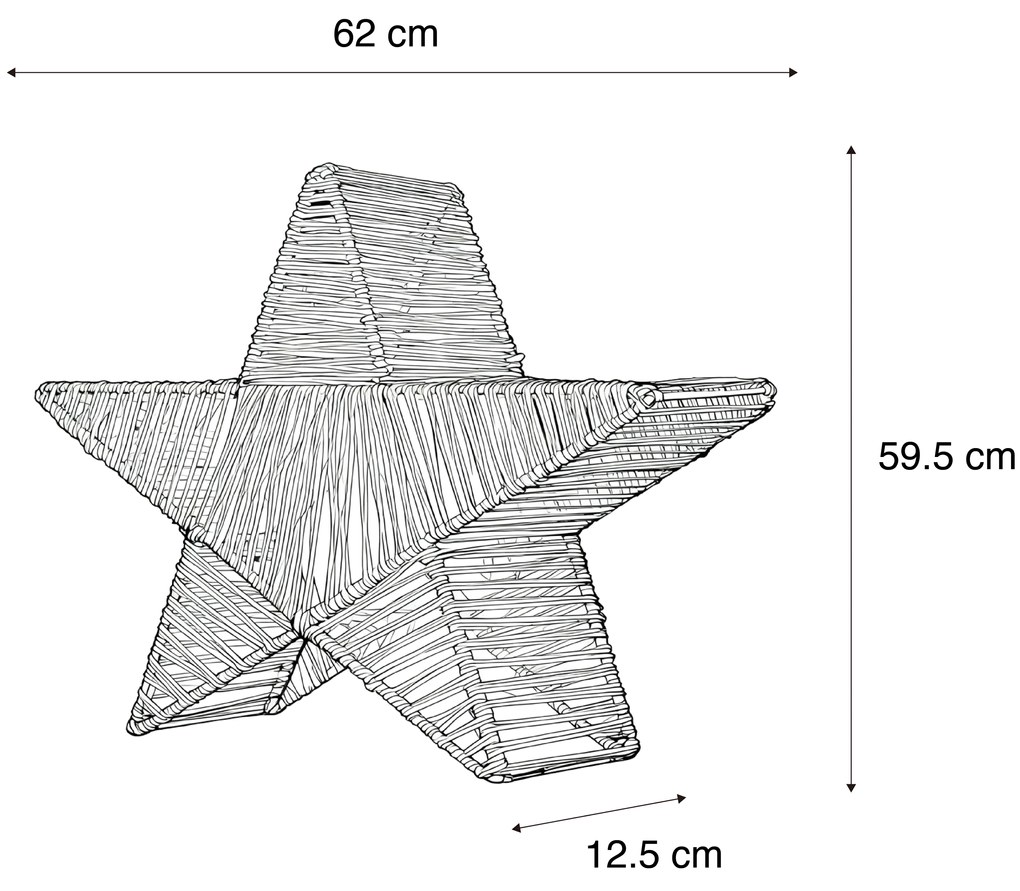Lampada da terra natalizia marrone 60 cm con LED integrato ricaricabile IP54 - Sisine