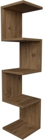 Mensola Ad Angolo Zig-Zag 5 Ripiani 25x25x109 Musa Rovere