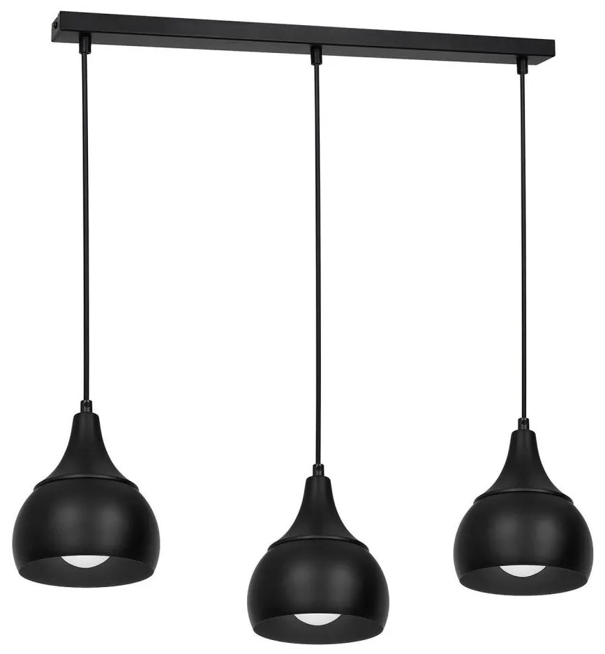 Lampadario su filo AKTAN 3xE27/60W/230V nero
