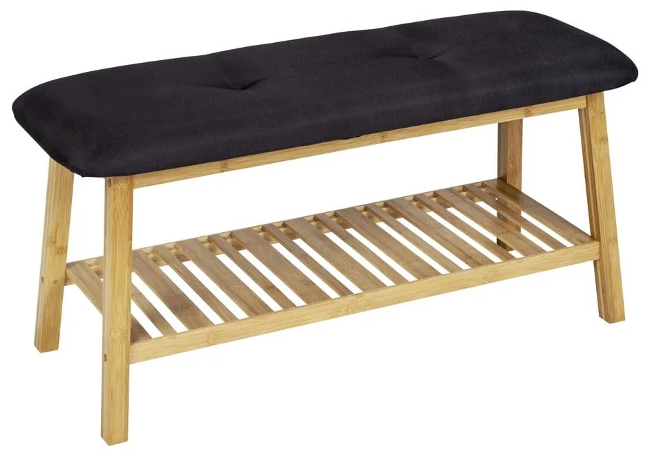 Scarpiera in bambù nero/naturale con panca Ecori - Wenko
