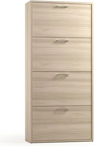 Scarpiera TERRANEO Alby 4 ante apertura a ribalta, L 67 x H 147 x P 28 cm 24 paia, olmo