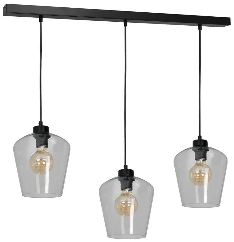 Lampadario su filo SANTIAGO 3xE27/60W/230V limpido