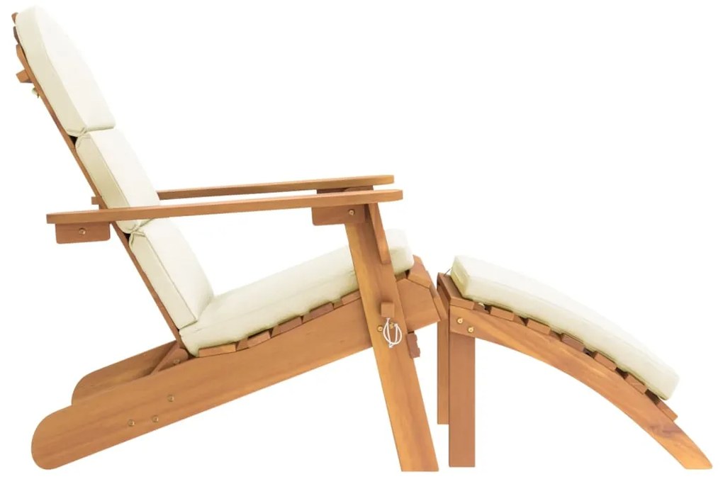 Sedia adirondack giardino con poggiapiedi legno massello acacia