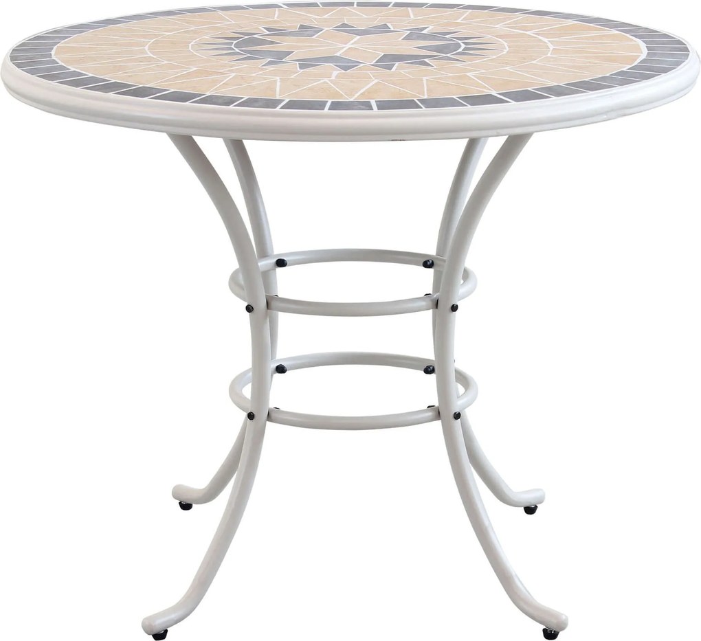 VENTUS - set tavolo in ferro Ø 90 x 74 h con 4 sedie Ventus