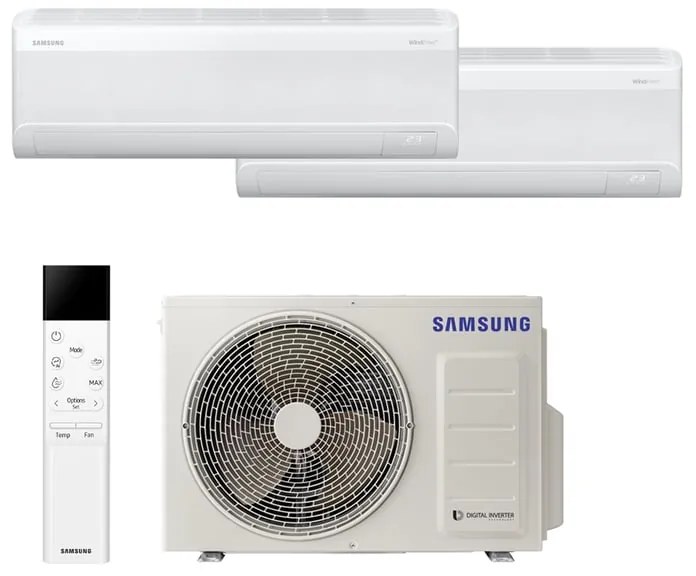 Condizionatore a muro multisplit inverter SAMSUNG WINDFREE ELITE S2 9+9 13649 BTU classe raffreddamento A+++, bianco