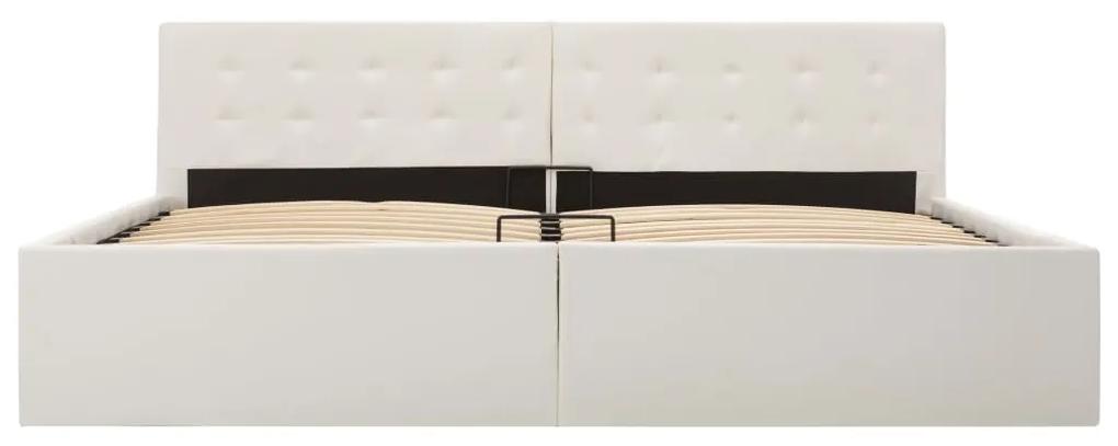 Giroletto con contenitore idraulico bianco similpelle 180x200cm