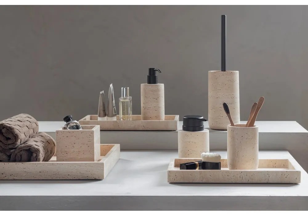 Portaspazzolino in pietra beige Travertine - Mette Ditmer Denmark
