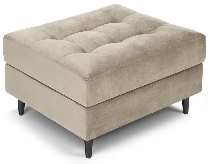 Poggiapiedi in velluto beige Santo - Milo Casa