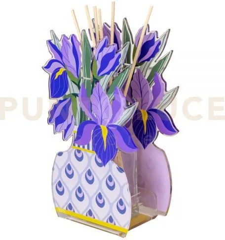 Profumatore iris piccolo in cristallo acrilico decorato viola fragr...