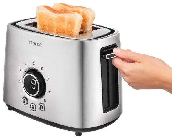 Sencor - Tostapane con due fori e riscaldamento 1000W/230V argento