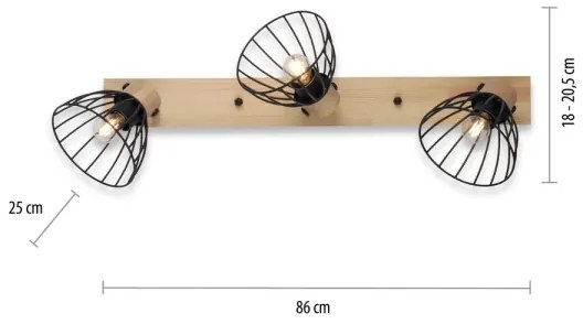 Leuchten Direkt 11418-18 - Faretto LAMI 3xE27/25W/230V