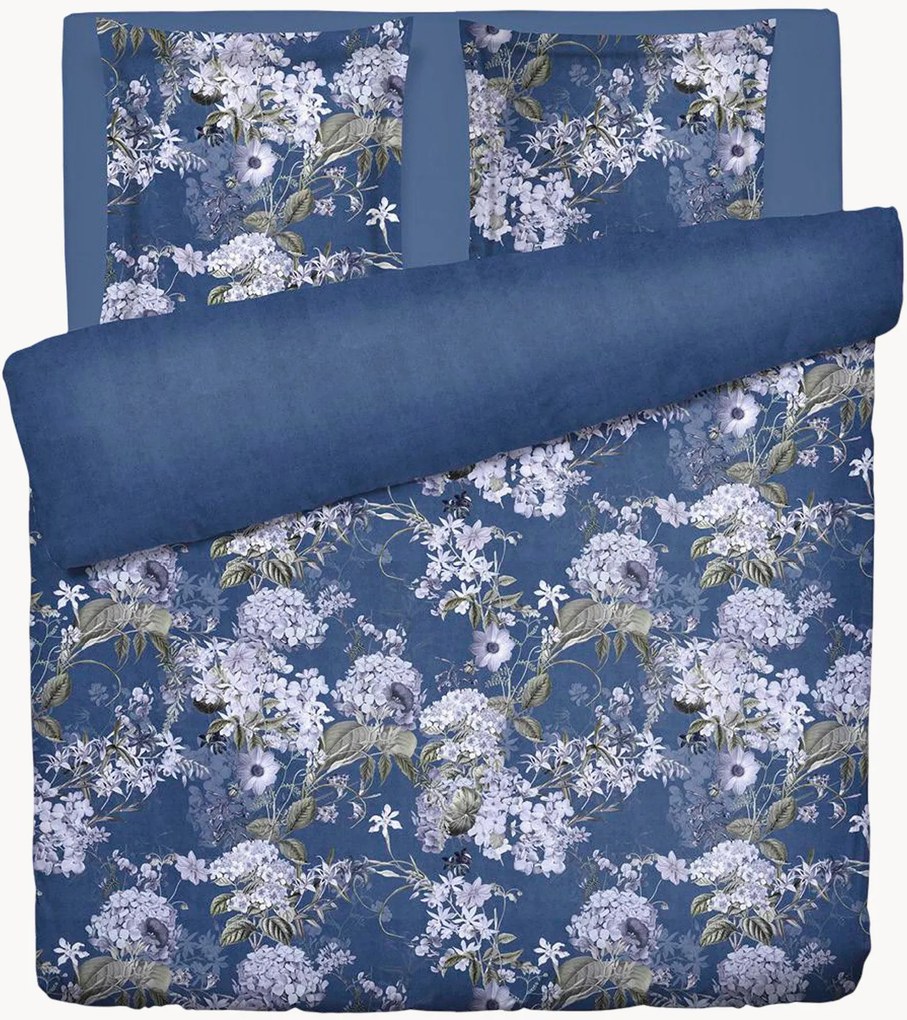 Set lenzuola in raso di cotone Hortensia, varie misure