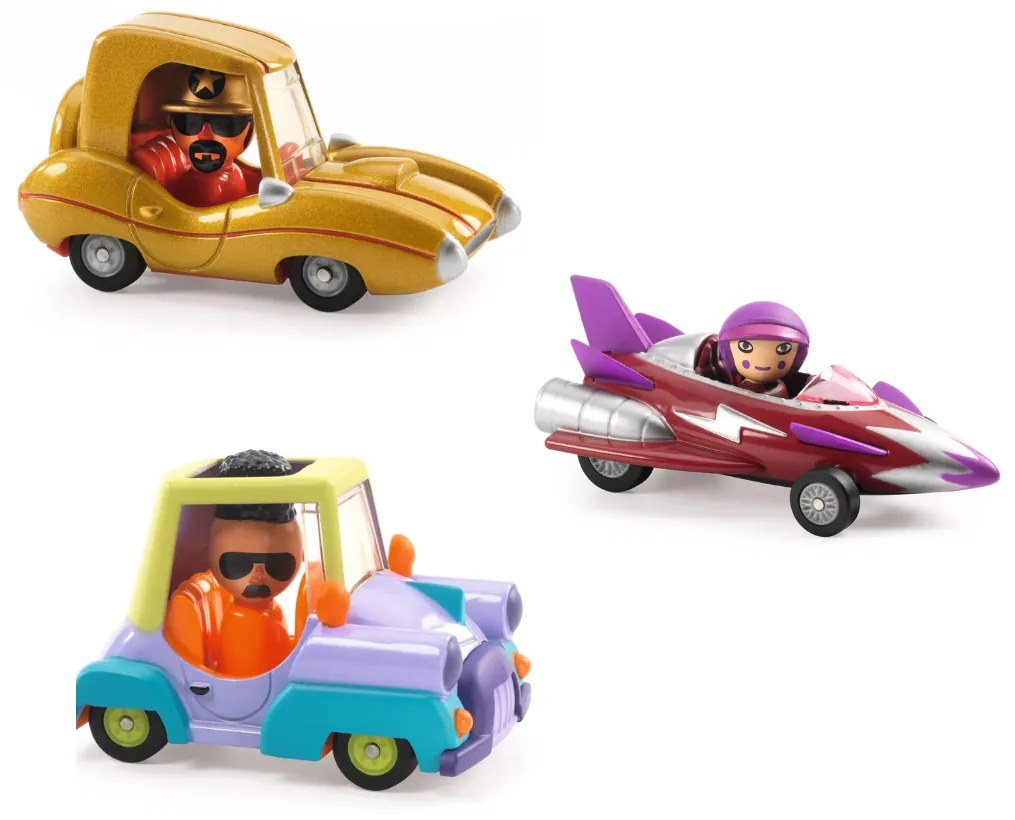 Pacchetto Crazy Motors - Miss Burgundy + Golden Star + Funky Bolide