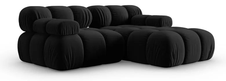 Divano angolare in velluto nero (angolo destro) Bellis - Micadoni Home