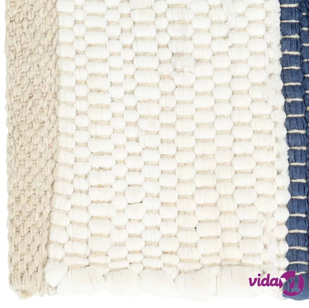 vidaXL Tovagliette 4 pz Chindi a Strisce Blu e Bianco 30x45 cm Cotone