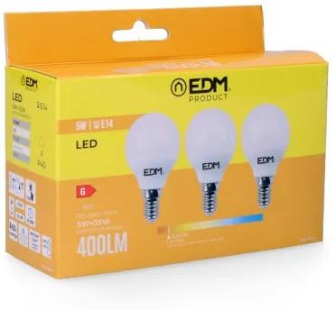 Confezione da 3 lampadine LED EDM G 5 W E14 400 lm Ø 4,5 x 8 cm (3200 K)