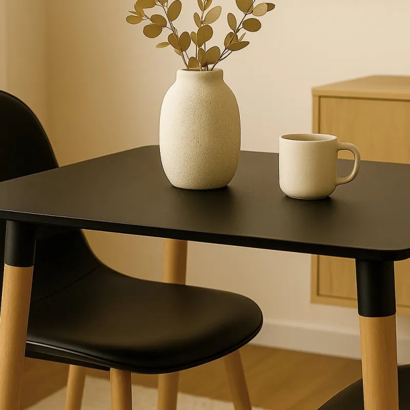 Tavolo Tower Quadrato 80 cm - Nero