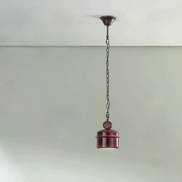 Lampada a sospensione OIL in ceramica smaltata BORDEAUX