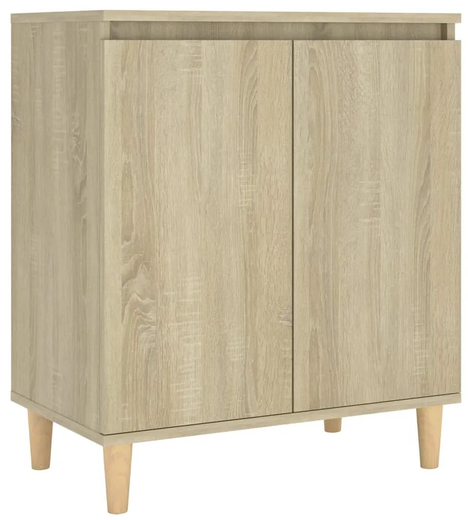 Credenza con gambe legno massello sonoma 60x35x70cm multistrato