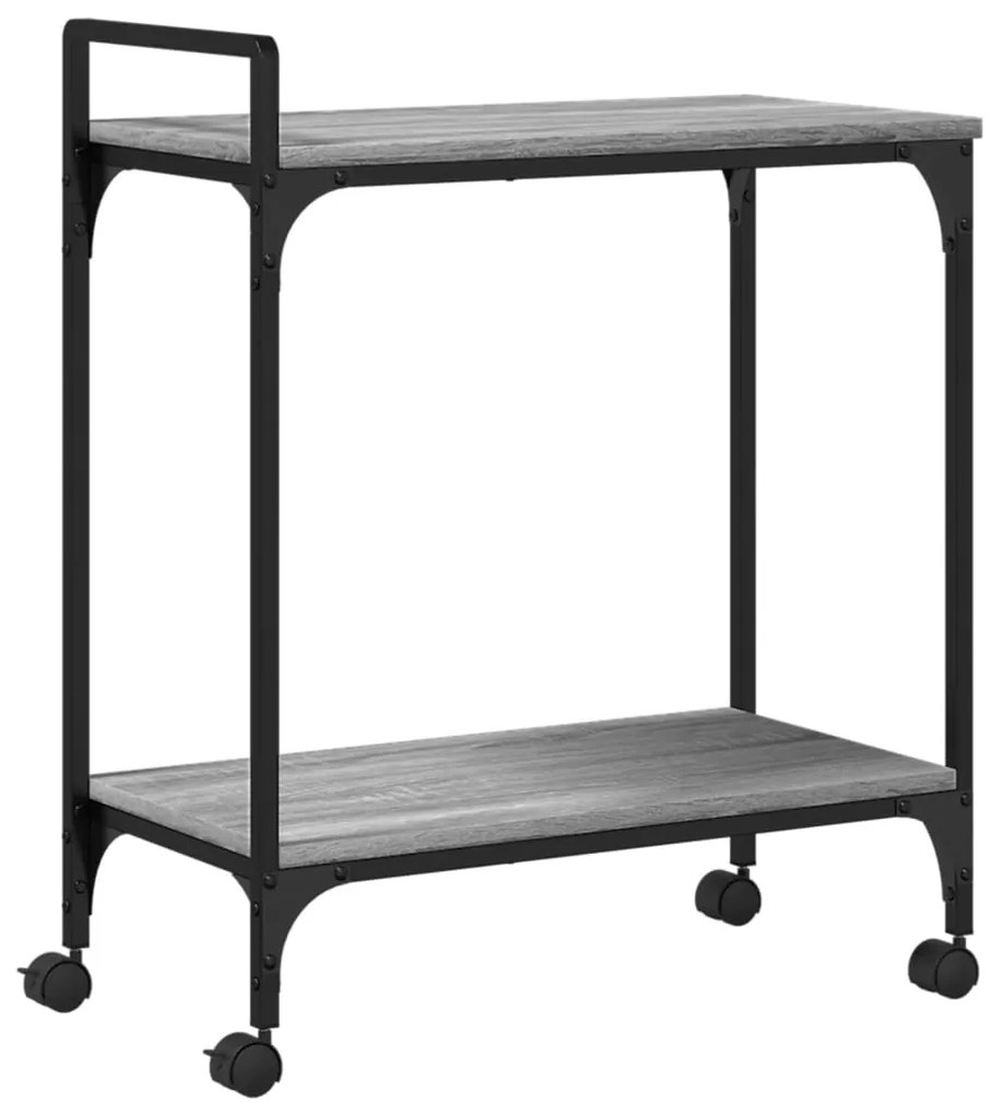 Carrello cucina grigio sonoma 60,5x31x72,5 cm legno multistrato