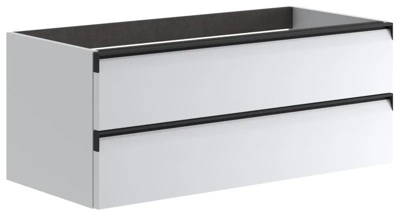 Mobile da bagno sotto lavabo Fusion bianco laccato opaco L 99.5 x H 40 x P 45.5 cm 2 cassetti, lavabo non incluso