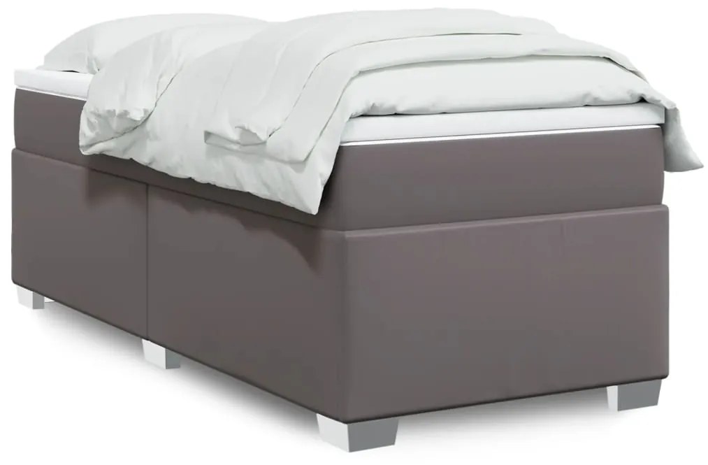 Giroletto A Molle Con Materasso Grigio 100x200 Cm İn Similpelle /