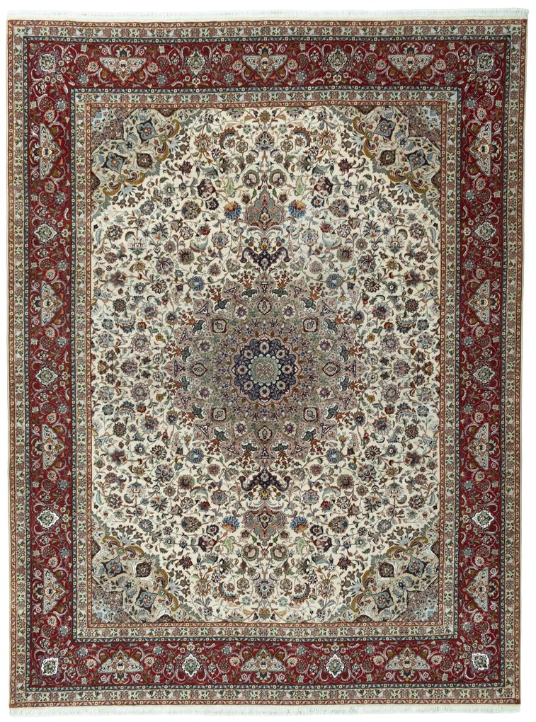 Tabriz Tappeto 300 x 410 Beige (Iran) Annodato A Mano