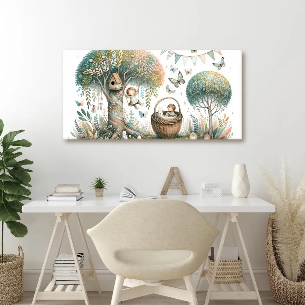 Quadro su tela – Altalena tra i rami dell’albero