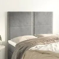 Testiere 4 pz Grigio Chiaro 72x5x78/88 cm in Velluto 3116240