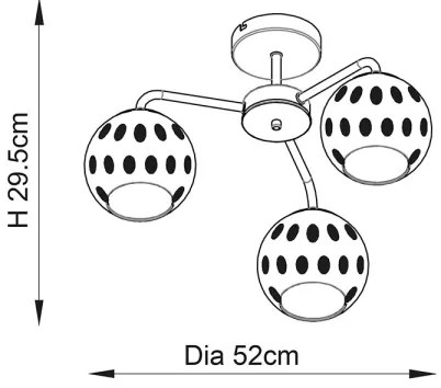 Endon 91968 - Lampadario a plafone DIMPLE 3xE14/25W/230V dorato/beige fumé