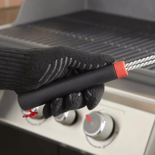 Spazzola Per Pulire Griglia Barbecue Triangolare Setole In Acciaio Weber 45 Cm