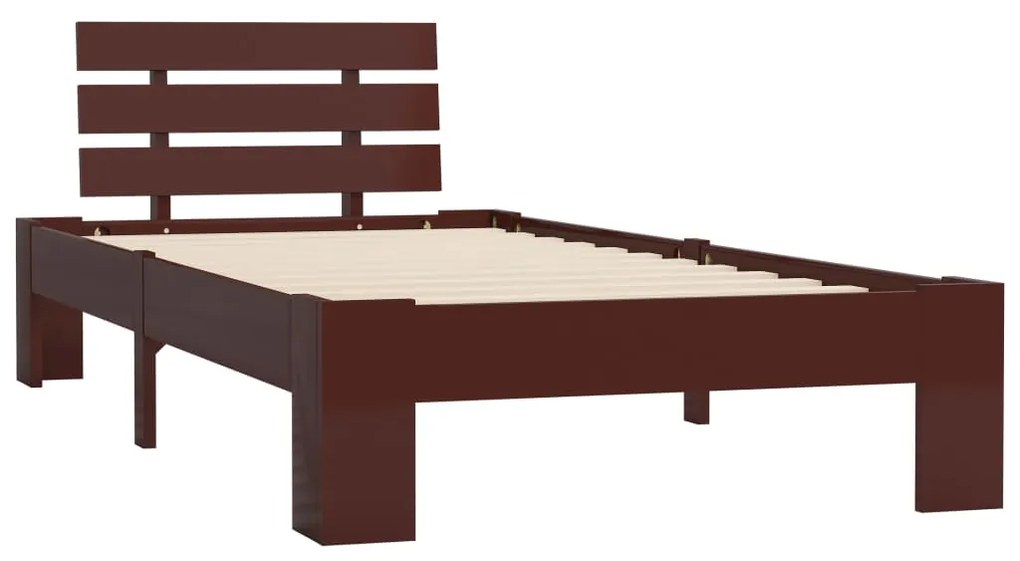 Giroletto marrone scuro in legno massello di pino 90x200 cm