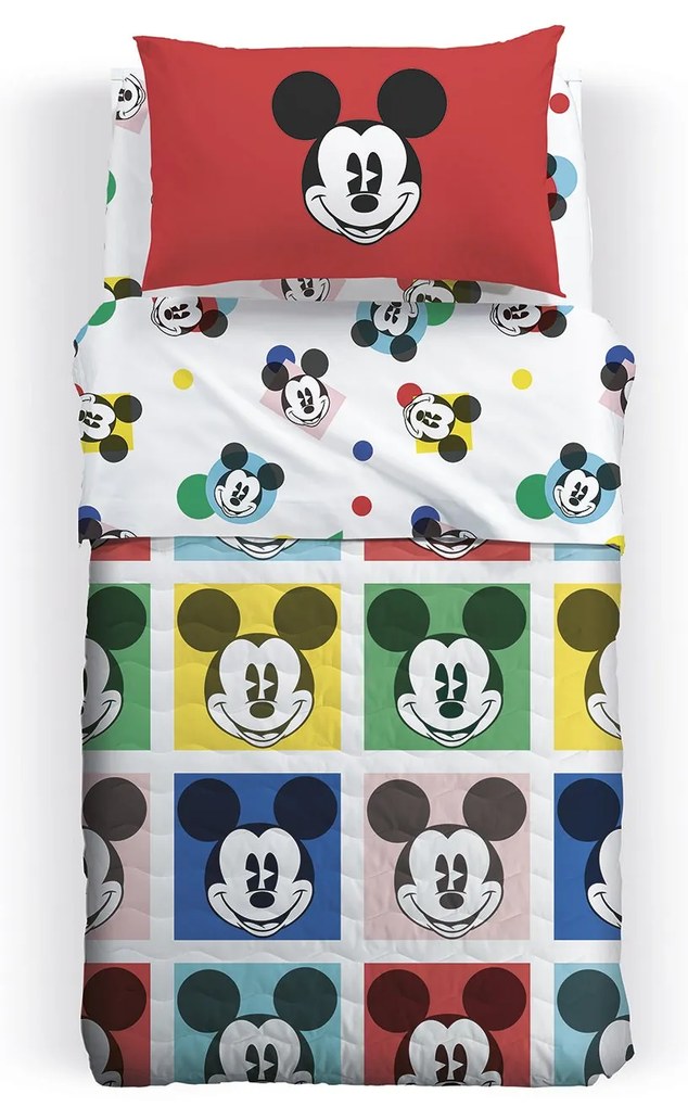 Copriletto Trapuntato in Cotone Mickey Colors Piazza e Mezza