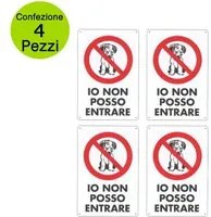 Cartello divieto accesso per cani multipack da 4 pz