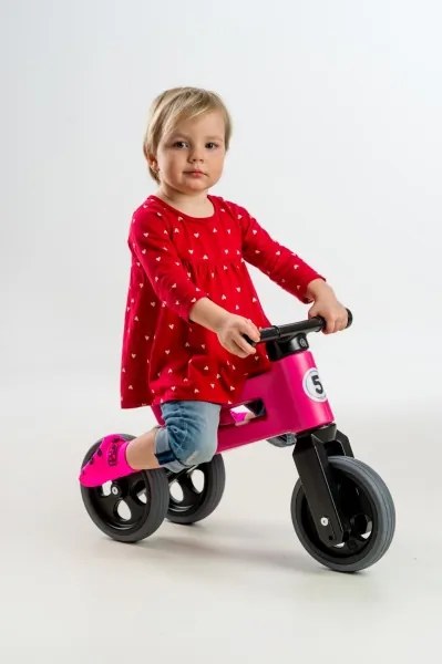 Funny Wheels - Bicicletta senza pedali 2 in 1 RIDER SPORT rosa/nera