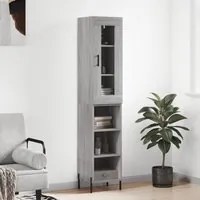 Credenza Grigio Sonoma 34,5x34x180 cm in Legno Multistrato 3199375