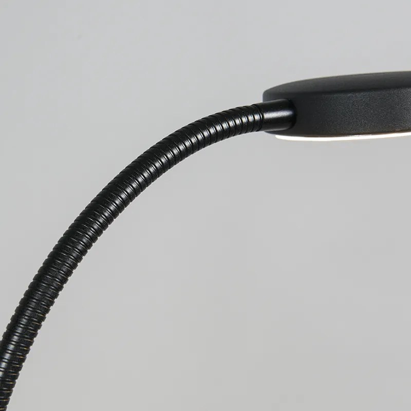 Lampada da terra moderna nera con LED regolabile - Trax