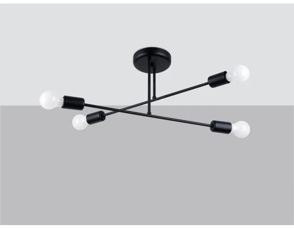 Sollux SL.1451 - Lampadario a sospensione con supporto rigido NORAH 4xE27/15W/230V nero