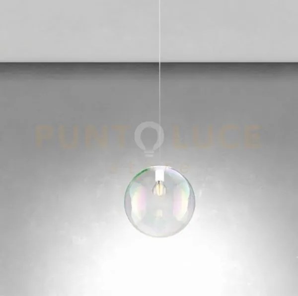 Sospensione 1 luce attacco e27 con cavo cm 250 in vetro 1234 d.30cm...