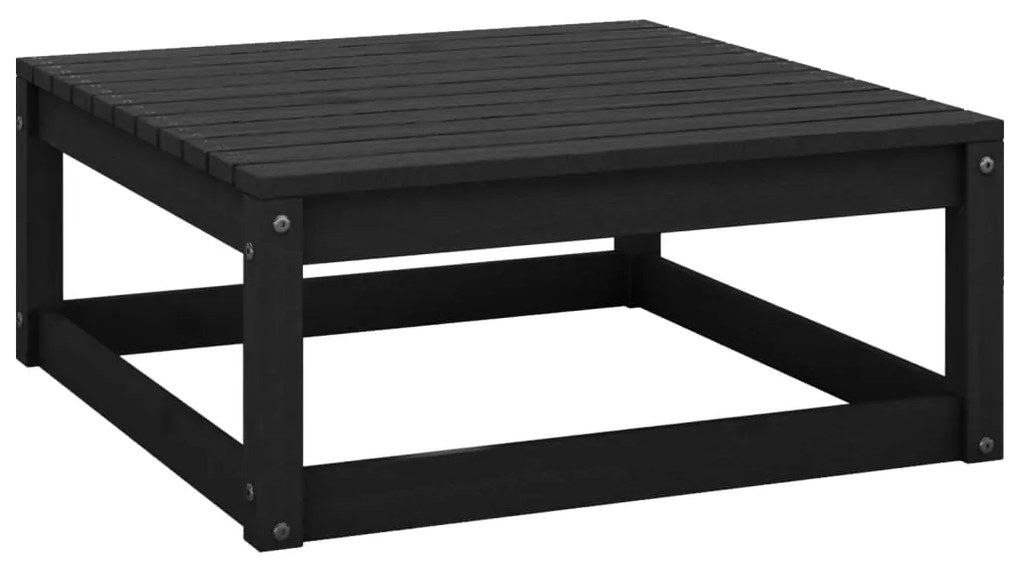 Set Divani da Giardino 5 pz Nero in Legno Massello di Pino