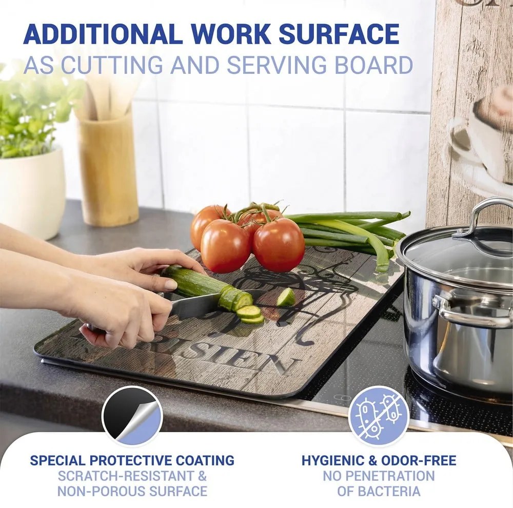 Set di 2 coperchi in vetro per fornello Bistrot, 52 x 30 cm Café - Wenko