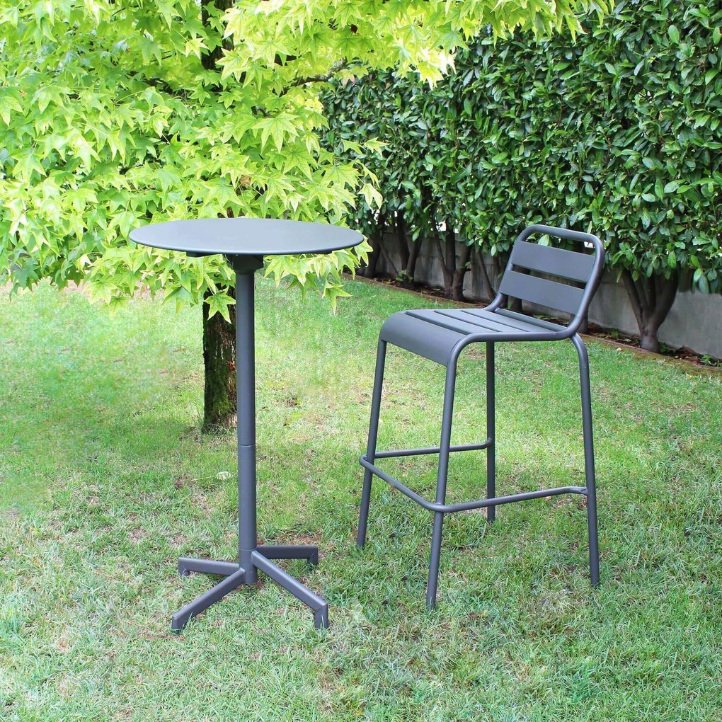 OPERA - set tavolo in metallo cm Ø 60 x 102 h con 2 sgabelli Opera
